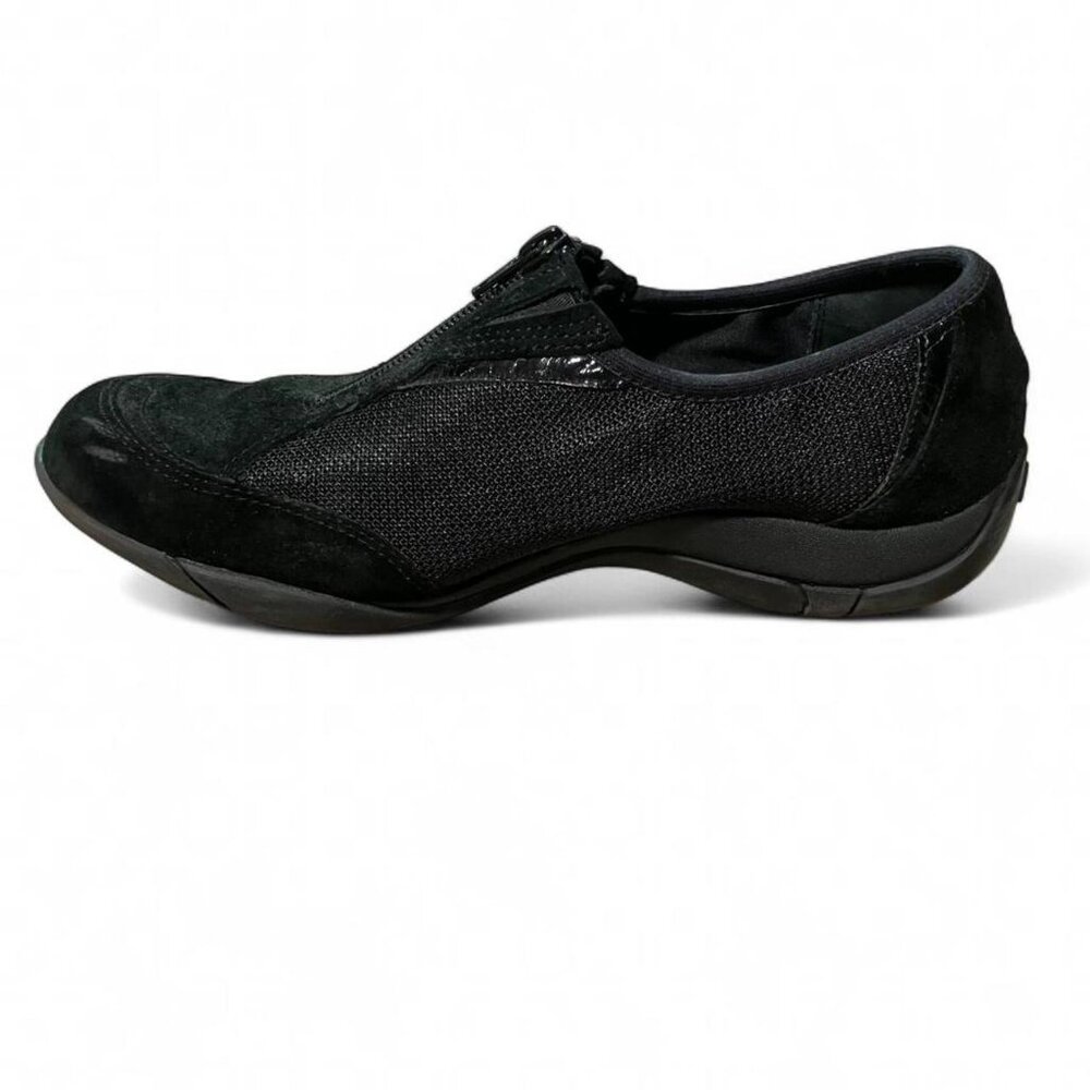 Genuine Suede Leather Anne Klein Black Zip Up Shoes - Picture 4 of 8
